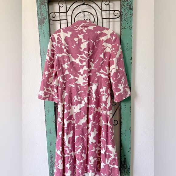 RARE Cooper by Trelise Statement Coat | Vintage-Inspired Pink Ivory linen. Sz 6 - Picture 3 of 7